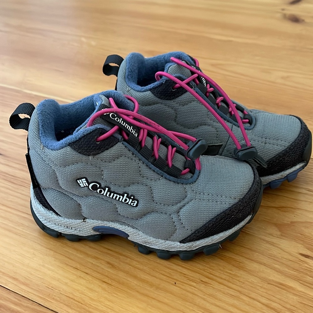 Columbia Kids Gray and Pink Boots